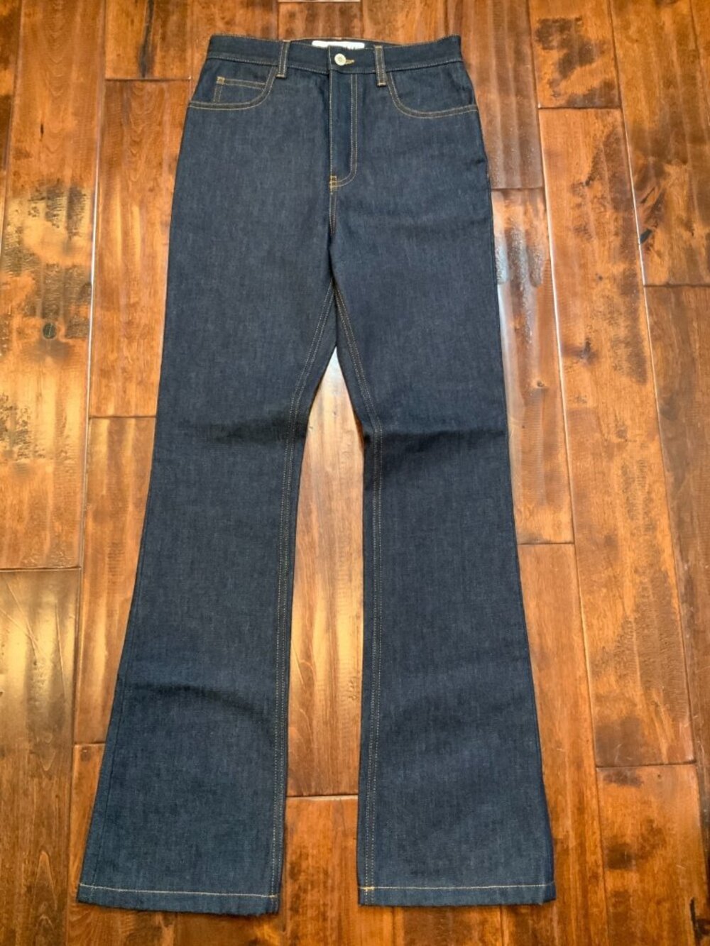 Loewe Blue Dark Wash Denim High Waist Bootcut Jeans NWT, Size 12 | 44